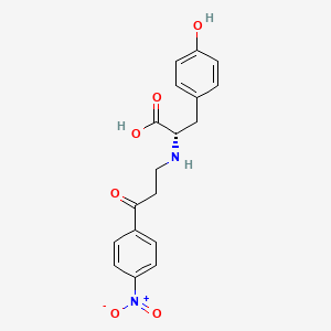 molecular formula C18H18N2O6 B12698790 L-Tyrosine, N-(3-(4-nitrophenyl)-3-oxopropyl)- CAS No. 85975-34-4