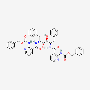 molecular formula C46H44N6O8 B12698823 L-Altritol, 1,2,5,6-tetradeoxy-1,6-diphenyl-2,5-bis(((2-(((phenylmethoxy)carbonyl)amino)-3-pyridinyl)carbonyl)amino)- CAS No. 173094-24-1