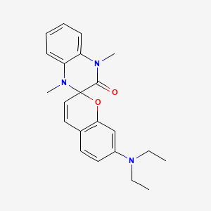 molecular formula C22H25N3O2 B12698868 7-(Diethylamino)-1',4'-dihydro-1',4'-dimethylspiro(2H-1-benzopyran-2,2'(3'H)-quinoxalin)-3'-one CAS No. 51493-67-5