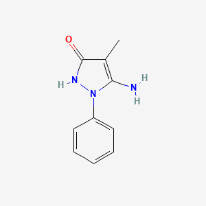 molecular formula C10H11N3O B1269887 5-Amino-4-methyl-1-phenyl-1,2-dihydro-pyrazol-3-one CAS No. 934397-98-5