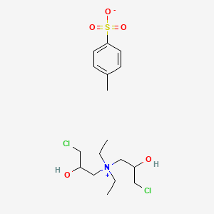 molecular formula C17H29Cl2NO5S B12698889 Bis(3-chloro-2-hydroxypropyl)diethylammonium toluene-p-sulphonate CAS No. 85005-94-3