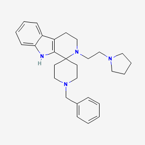 molecular formula C28H36N4 B12698905 Spiro(piperidine-4,1'-(1H)pyrido(3,4-b)indole), 2',3',4',9'-tetrahydro-1-(phenylmethyl)-2'-(2-(1-pyrrolidinyl)ethyl)- CAS No. 130889-45-1