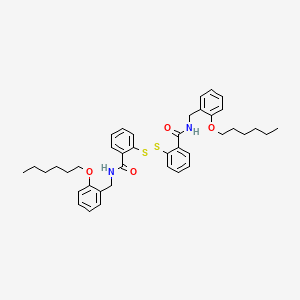 molecular formula C40H48N2O4S2 B12698934 Benzamide, 2,2'-dithiobis(N-((2-(hexyloxy)phenyl)methyl)- CAS No. 37806-21-6