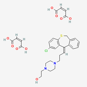 molecular formula C31H35ClN2O9S B12698949 (Z)-but-2-enedioic acid;2-[4-[(3Z)-3-(2-chloro-6H-benzo[c][1]benzothiepin-11-ylidene)propyl]piperazin-1-yl]ethanol CAS No. 93665-46-4