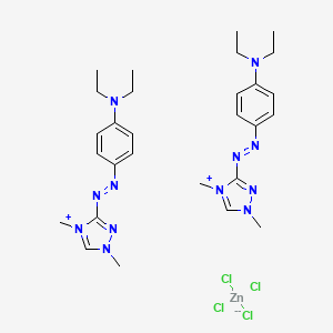 molecular formula C28H42Cl4N12Zn B12698957 Bis(3-((4-(diethylamino)phenyl)azo)-1,4-dimethyl-1H-1,2,4-triazolium) tetrachlorozincate(2-) CAS No. 84057-69-2