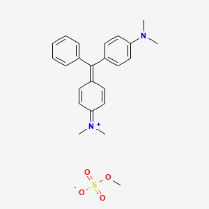molecular formula C23H25N2.CH3O4S<br>C24H28N2O4S B12698961 Dimethyl(4-((4-(dimethylamino)phenyl)benzylidene)-2,5-cyclohexadien-1-ylidene)ammonium methyl sulphate CAS No. 85204-56-4