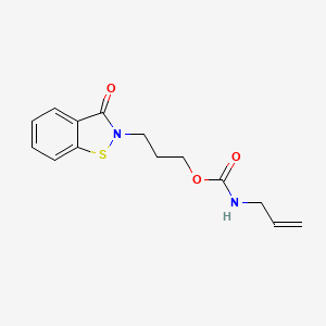 molecular formula C14H16N2O3S B12698962 3-(3-oxo-1,2-benzothiazol-2-yl)propyl N-prop-2-enylcarbamate CAS No. 199172-89-9