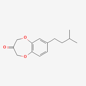 molecular formula C14H18O3 B12698970 2H-1,5-Benzodioxepin-3(4H)-one, 7-(3-methylbutyl)- CAS No. 362467-67-2