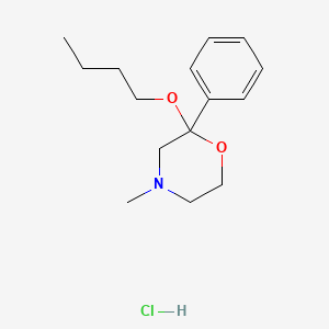 molecular formula C15H24ClNO2 B12698982 2-Butoxy-4-methyl-2-phenylmorpholine hydrochloride CAS No. 124497-85-4