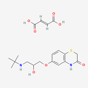 molecular formula C19H26N2O7S B12698992 (E)-but-2-enedioic acid;6-[3-(tert-butylamino)-2-hydroxypropoxy]-4H-1,4-benzothiazin-3-one CAS No. 91375-85-8