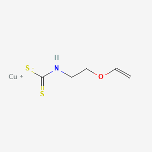 molecular formula C5H8CuNOS2 B12698996 N-(Vinyloxyethyl)dithiocarbamic acid copper salt CAS No. 111994-82-2