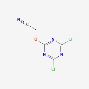 molecular formula C5H2Cl2N4O B12699000 Acetonitrile, ((4,6-dichloro-1,3,5-triazin-2-yl)oxy)- CAS No. 137522-74-8