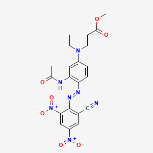 molecular formula C21H21N7O7 B12699017 Methyl N-(3-(acetylamino)-4-((2-cyano-4,6-dinitrophenyl)azo)phenyl)-N-ethyl-beta-alaninate CAS No. 88351-59-1