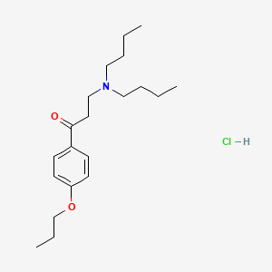 molecular formula C20H34ClNO2 B12699077 Propiophenone, 3-(dibutylamino)-4'-propoxy-, hydrochloride CAS No. 110747-24-5