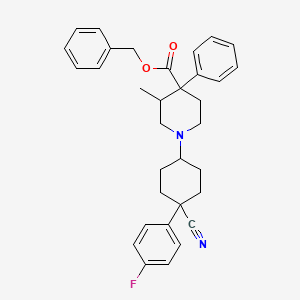 molecular formula C33H35FN2O2 B12699087 Benzyl 1-[4-cyano-4-(4-fluorophenyl)cyclohexyl]-3-methyl-4-phenylpiperidine-4-carboxylate CAS No. 80139-87-3