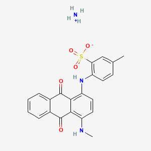 molecular formula C22H21N3O5S B12699104 Ammonium 4-((9,10-dihydro-4-(methylamino)-9,10-dioxoanthryl)amino)toluene-3-sulphonate CAS No. 83006-62-6