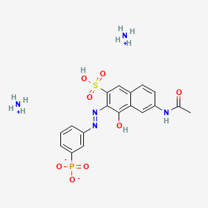 molecular formula C18H22N5O8PS B12699125 Diammonium 6-acetamido-4-hydroxy-3-((3-phosphonatophenyl)azo)naphthalene-2-sulphonate CAS No. 83803-78-5
