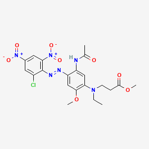 molecular formula C21H23ClN6O8 B12699164 Methyl N-(5-(acetylamino)-4-((2-chloro-4,6-dinitrophenyl)azo)-2-methoxyphenyl)-N-ethyl-beta-alaninate CAS No. 93805-18-6