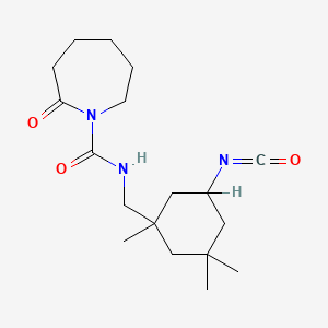 molecular formula C18H29N3O3 B12699186 Hexahydro-N-[(5-isocyanato-1,3,3-trimethylcyclohexyl)methyl]-2-oxo-1H-azepine-1-carboxamide CAS No. 85423-10-5