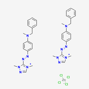 molecular formula C36H42Cl4N12Zn B12699225 Bis(5-((4-(benzylmethylamino)phenyl)azo)-1,4-dimethyl-1H-1,2,4-triazolium) tetrachlorozincate(2-) CAS No. 84012-52-2