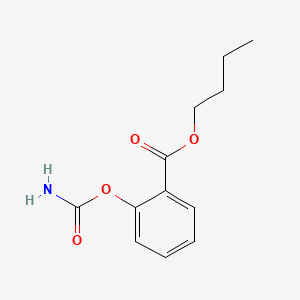 molecular formula C12H15NO4 B12699250 Benzoic acid, 2-((aminocarbonyl)oxy)-, butyl ester CAS No. 88599-43-3