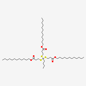 molecular formula C49H96O6S3Sn B12699299 Dodecyl 5-butyl-5-[[3-(dodecyloxy)-3-oxopropyl]thio]-9-oxo-10-oxa-4,6-dithia-5-stannadocosanoate CAS No. 83898-52-6