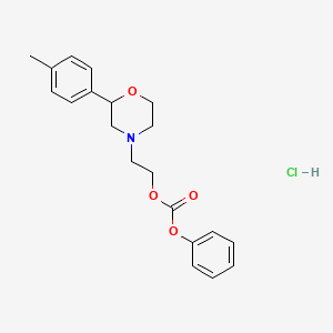 molecular formula C20H24ClNO4 B12699302 Carbonic acid, 2-(2-(4-methylphenyl)-4-morpholinyl)ethyl phenyl ester, hydrochloride CAS No. 185759-04-0