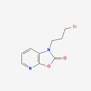 molecular formula C9H9BrN2O2 B12699354 Oxazolo(5,4-b)pyridin-2(1H)-one, 1-(3-bromopropyl)- CAS No. 142714-73-6