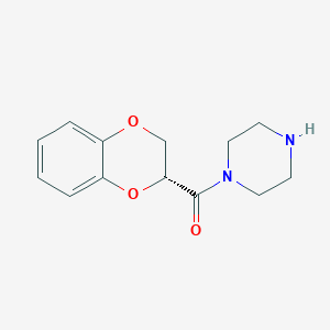 molecular formula C13H16N2O3 B1269936 (R)-1,4-Benzodioxan-2-carboxypiperazine CAS No. 860173-98-4