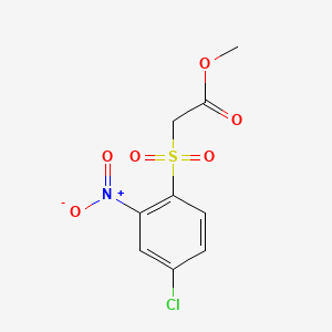 molecular formula C9H8ClNO6S B12699372 Acetic acid, ((4-chloro-2-nitrophenyl)sulfonyl)-, methyl ester CAS No. 14598-72-2