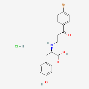 molecular formula C18H19BrClNO4 B12699431 D-Tyrosine, N-(3-(4-bromophenyl)-3-oxopropyl)-, hydrochloride CAS No. 85975-21-9