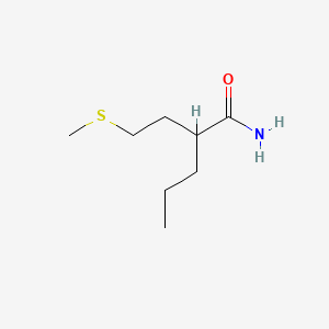 molecular formula C8H17NOS B12699441 2-(2-(Methylthio)ethyl)pentanamide CAS No. 128960-21-4