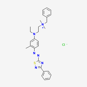 molecular formula C28H33ClN6S B12699444 Benzyl(2-(ethyl(4-((3-phenyl-1,2,4-thiadiazol-5-yl)azo)-mtolyl)amino)ethyl)dimethylammonium chloride CAS No. 36790-30-4