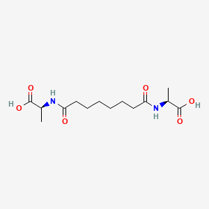 molecular formula C14H24N2O6 B12699446 DL-Alanine, N,N'-(1,8-dioxo-1,8-octanediyl)bis- CAS No. 143680-74-4