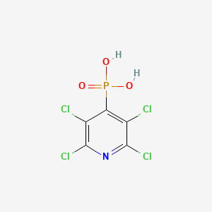 molecular formula C5H2Cl4NO3P B12699495 Phosphonic acid, (2,3,5,6-tetrachloro-4-pyridinyl)- CAS No. 23995-96-2