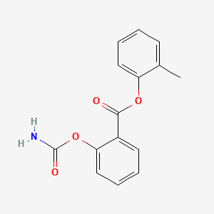 molecular formula C15H13NO4 B12699526 Benzoic acid, 2-((aminocarbonyl)oxy)-, 2-methylphenyl ester CAS No. 88599-47-7