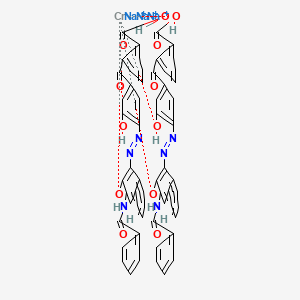 molecular formula C62H42CrN6Na3O12+3 B12699566 Trisodium bis(2-(4-((3-benzamido-2-hydroxy-1-naphthyl)azo)-3-hydroxybenzoyl)benzoato(3-))chromate(3-) CAS No. 84777-70-8