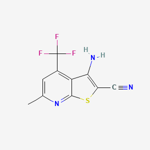 molecular formula C10H6F3N3S B1269961 3-氨基-6-甲基-4-(三氟甲基)噻吩并[2,3-b]吡啶-2-腈 CAS No. 317840-08-7