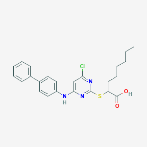 molecular formula C24H26ClN3O2S B126997 2-[4-氯-6-(4-苯基氨基)嘧啶-2-基]巯基辛酸 CAS No. 1077626-51-7
