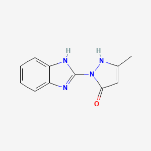 molecular formula C11H10N4O B1269980 1-(1H-benzimidazol-2-yl)-3-methyl-1H-pyrazol-5-ol CAS No. 516455-57-5