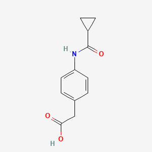 molecular formula C12H13NO3 B1269992 {4-[(Cyclopropylcarbonyl)amino]phenyl}acetic acid CAS No. 832681-49-9