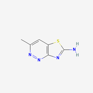 molecular formula C6H6N4S B12699920 Thiazolo(4,5-c)pyridazine, 6-amino-3-methyl- CAS No. 82608-21-7