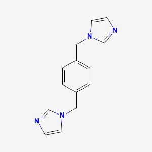 molecular formula C14H14N4 B1269995 1,4-Bis((1H-imidazol-1-yl)methyl)benzene CAS No. 56643-83-5