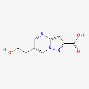 molecular formula C9H9N3O3 B1269996 6-(2-Hydroxyethyl)pyrazolo[1,5-a]pyrimidine-2-carboxylic acid CAS No. 712319-12-5