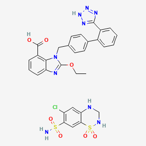 molecular formula C31H28ClN9O7S2 B12700086 Candesartan/Hydrochlorothiazide CAS No. 336787-11-2