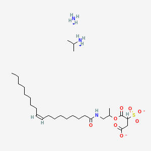 molecular formula C28H57N3O8S B12700103 Ammonium isopropylammonium 1-(1-methyl-2-(oleoylamino)ethyl) sulphonatosuccinate CAS No. 94159-68-9