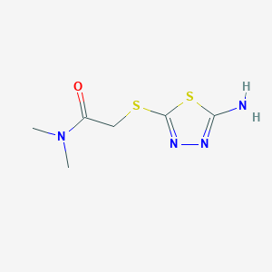 molecular formula C6H10N4OS2 B1270015 2-[(5-amino-1,3,4-thiadiazol-2-yl)sulfanyl]-N,N-dimethylacetamide CAS No. 296879-33-9