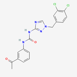 molecular formula C18H15Cl2N5O2 B1270018 1-(3-Acetylphenyl)-3-(1-(3,4-dichlorobenzyl)-1H-1,2,4-triazol-3-yl)urea CAS No. 708221-39-0