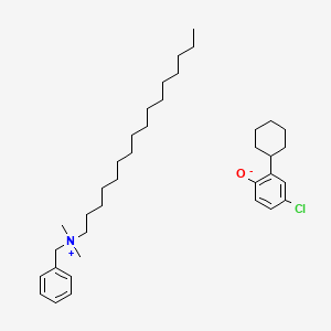molecular formula C37H60ClNO B12700235 benzyl-hexadecyl-dimethylazanium;4-chloro-2-cyclohexylphenolate CAS No. 85851-66-7
