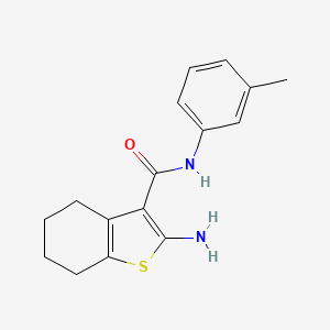molecular formula C16H18N2OS B1270029 2-amino-N-(3-methylphenyl)-4,5,6,7-tetrahydro-1-benzothiophene-3-carboxamide CAS No. 83822-34-8